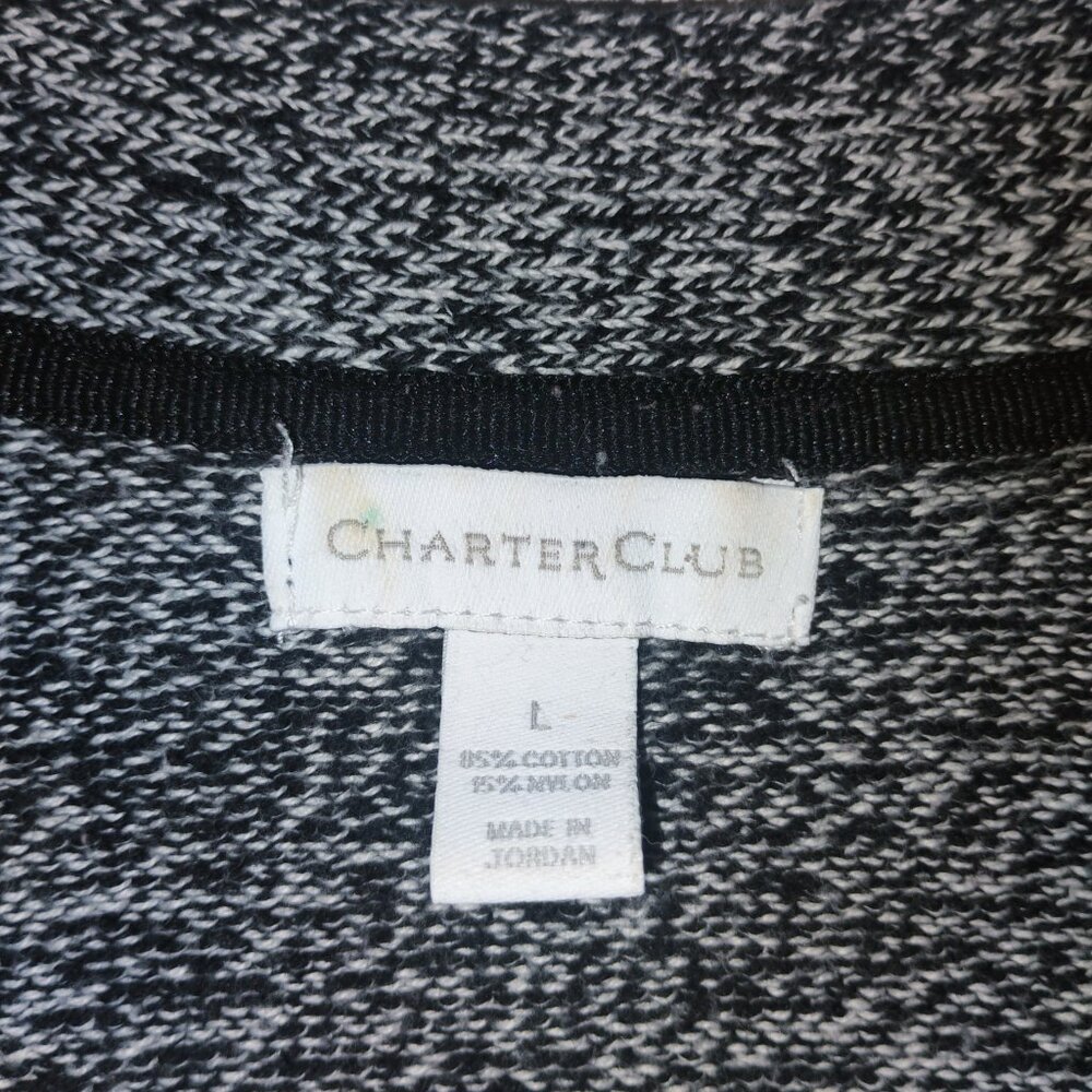 Charter Club Heather Gray Knit Sweater | Toggle Neck | Size L - Picture 3 of 4